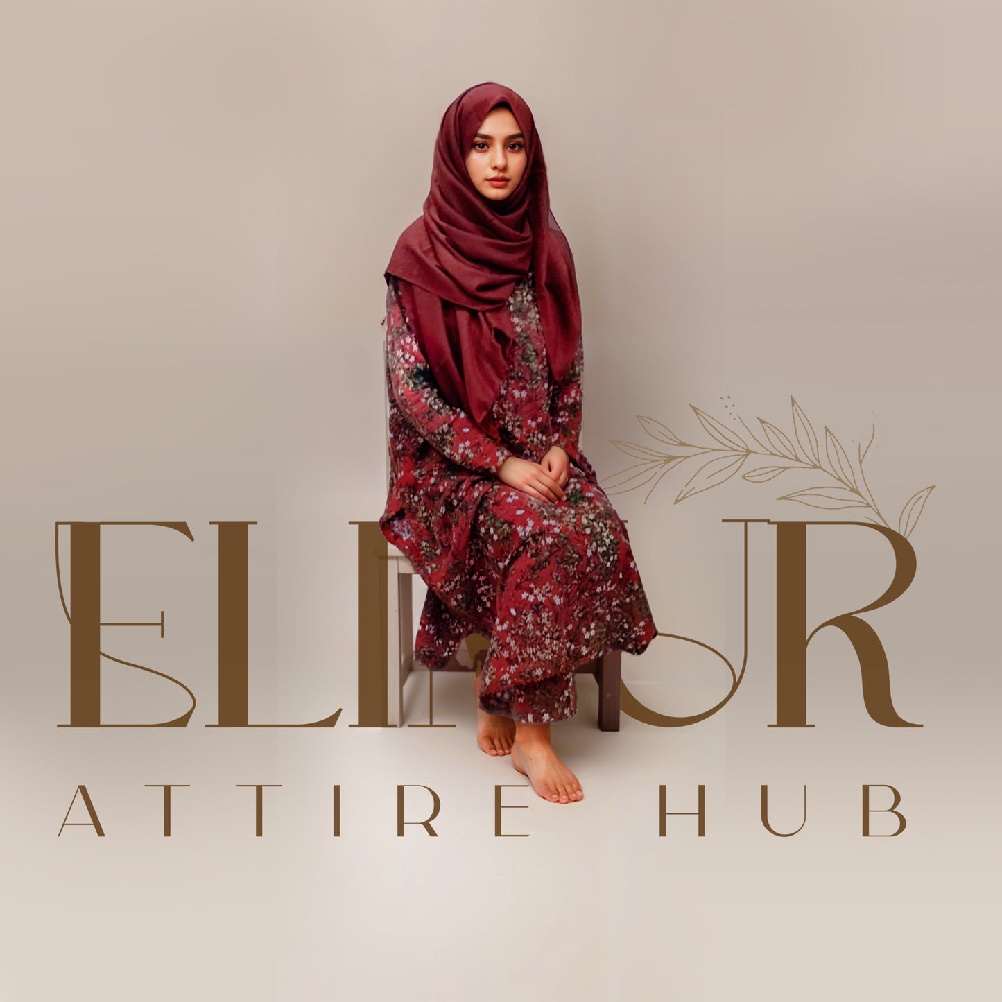 Mehroon Printed khaddar - EW-WC-02